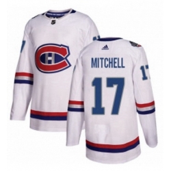 Mens Adidas Montreal Canadiens 17 Torrey Mitchell Authentic White 2017 100 Classic NHL Jersey 