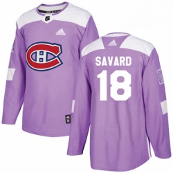 Mens Adidas Montreal Canadiens 18 Serge Savard Authentic Purple Fights Cancer Practice NHL Jersey 