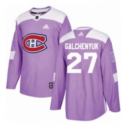 Mens Adidas Montreal Canadiens 27 Alex Galchenyuk Authentic Purple Fights Cancer Practice NHL Jersey 