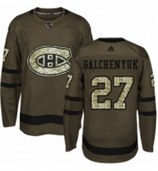 Mens Adidas Montreal Canadiens 27 Alex Galchenyuk Premier Green Salute to Service NHL Jersey 