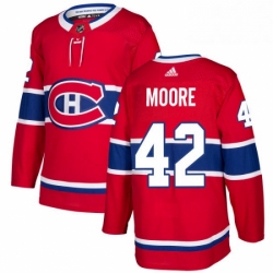 Mens Adidas Montreal Canadiens 42 Dominic Moore Premier Red Home NHL Jersey 