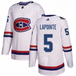 Mens Adidas Montreal Canadiens 5 Guy Lapointe Authentic White 2017 100 Classic NHL Jersey 