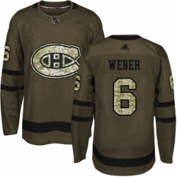 Mens Adidas Montreal Canadiens 6 Shea Weber Premier Green Salute to Service NHL Jersey 