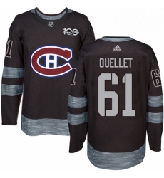 Mens Adidas Montreal Canadiens 61 Xavier Ouellet Authentic Black 1917 2017 100th Anniversary NHL Jersey 