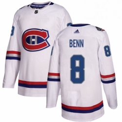 Mens Adidas Montreal Canadiens 8 Jordie Benn Authentic White 2017 100 Classic NHL Jersey 