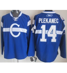 Montreal Canadiens 14 Tomas Plekanec Blue NHL Jerseys