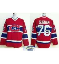 Montreal Canadiens #76 P.K Subban Red Autographed Stitched NHL