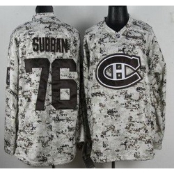 Montreal Canadiens 76 P.K. Subban White Camo NHL Jersey