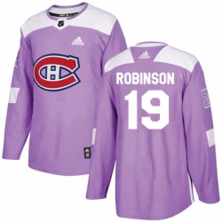 Youth Adidas Montreal Canadiens 19 Larry Robinson Authentic Purple Fights Cancer Practice NHL Jersey 