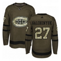 Youth Adidas Montreal Canadiens 27 Alex Galchenyuk Premier Green Salute to Service NHL Jersey 