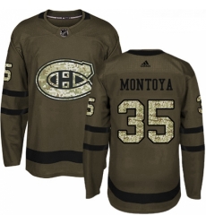 Youth Adidas Montreal Canadiens 35 Al Montoya Authentic Green Salute to Service NHL Jersey 