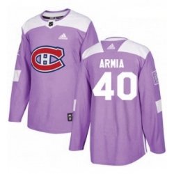 Youth Adidas Montreal Canadiens 40 Joel Armia Authentic Purple Fights Cancer Practice NHL Jersey 