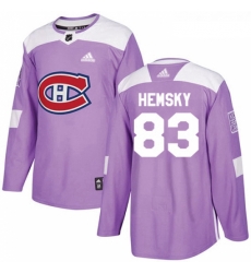 Youth Adidas Montreal Canadiens 83 Ales Hemsky Authentic Purple Fights Cancer Practice NHL Jersey 