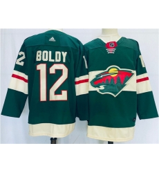 Men Minnesota Wild 12 Matt Boldy Green Stitched Jersey