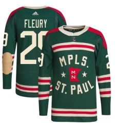 Men Minnesota Wild 29 Marc Andre Fleury Green Stitched Jersey