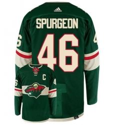 Men Minnesota Wild 46 Jared Spurgeon Green Stitched Jersey