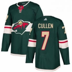 Mens Adidas Minnesota Wild 7 Matt Cullen Premier Green Home NHL Jersey 