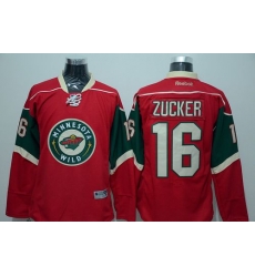 Wild #16 Jason Zucker Red Stitched NHL Jersey