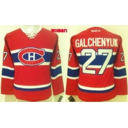 Women Montreal Canadiens #27 Alex Galchenyuk Red Home Stitched NHL Jersey1