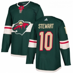 Youth Adidas Minnesota Wild 10 Chris Stewart Authentic Green Home NHL Jersey 