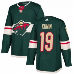 Youth Adidas Minnesota Wild 19 Luke Kunin Premier Green Home NHL Jersey 