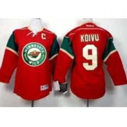 Youth Minnesota Wild 9 Mikko Koivu Red NHL Jerseys