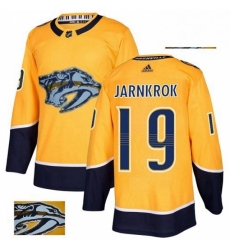 Mens Adidas Nashville Predators 19 Calle Jarnkrok Authentic Gold Fashion Gold NHL Jersey 