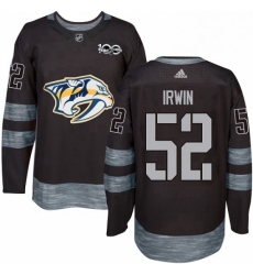 Mens Adidas Nashville Predators 52 Matt Irwin Authentic Black 1917 2017 100th Anniversary NHL Jersey 