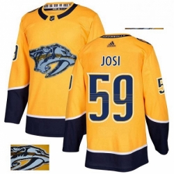 Mens Adidas Nashville Predators 59 Roman Josi Authentic Gold Fashion Gold NHL Jersey 