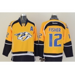 NHL Nashville Predators #12 Mike Fisher Yellow jerseys