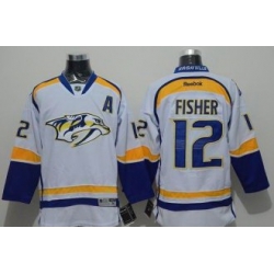 Nashville Predators #12 Mike Fisher White Road Stitched NHL Jersey