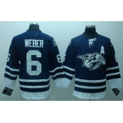 RBK Nashville Predators 6# WEBER Premier BLUE Jersey