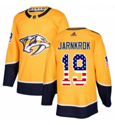 Youth Adidas Nashville Predators 19 Calle Jarnkrok Authentic Gold USA Flag Fashion NHL Jersey 