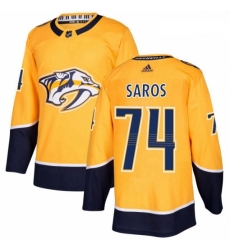 Youth Adidas Nashville Predators 74 Juuse Saros Authentic Gold Home NHL Jersey 