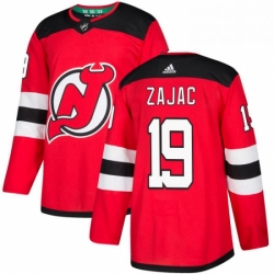 Mens Adidas New Jersey Devils 19 Travis Zajac Authentic Red Home NHL Jersey 