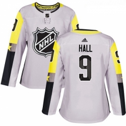 Womens Adidas New Jersey Devils 9 Taylor Hall Authentic Gray 2018 All Star Metro Division NHL Jersey 