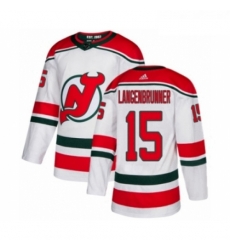 Youth Adidas New Jersey Devils 15 Jamie Langenbrunner Authentic White Alternate NHL Jersey 