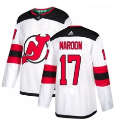 Youth Adidas New Jersey Devils 17 Patrick Maroon Authentic White Away NHL Jersey 