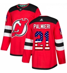 Youth Adidas New Jersey Devils 21 Kyle Palmieri Authentic Red USA Flag Fashion NHL Jersey 