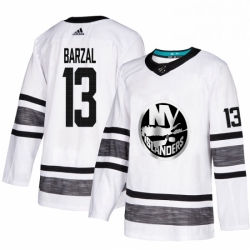 Mens Adidas New York Islanders 13 Mathew Barzal White 2019 All Star Game Parley Authentic Stitched NHL Jersey 