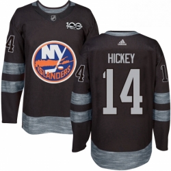 Mens Adidas New York Islanders 14 Thomas Hickey Authentic Black 1917 2017 100th Anniversary NHL Jersey 