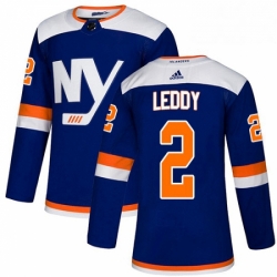 Mens Adidas New York Islanders 2 Nick Leddy Premier Blue Alternate NHL Jersey 