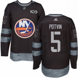 Mens Adidas New York Islanders 5 Denis Potvin Premier Black 1917 2017 100th Anniversary NHL Jersey 