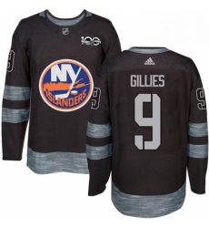 Mens Adidas New York Islanders 9 Clark Gillies Authentic Black 1917 2017 100th Anniversary NHL Jersey 