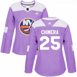 Womens Adidas New York Islanders 25 Jason Chimera Authentic Purple Fights Cancer Practice NHL Jersey 