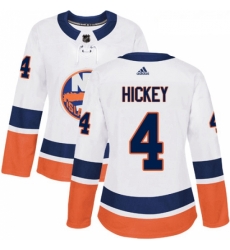 Womens Adidas New York Islanders 4 Thomas Hickey Authentic White Away NHL Jersey 