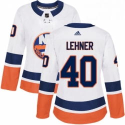 Womens Adidas New York Islanders 40 Robin Lehner Authentic White Away NHL Jersey 