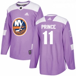 Youth Adidas New York Islanders 11 Shane Prince Authentic Purple Fights Cancer Practice NHL Jersey 