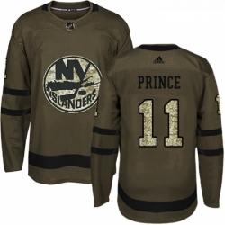 Youth Adidas New York Islanders 11 Shane Prince Premier Green Salute to Service NHL Jersey 