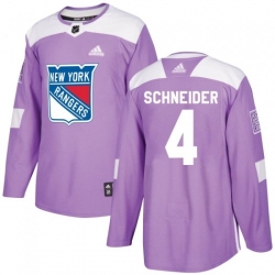 Braden Schneider New York Rangers Men Adidas Authentic Purple Fights Cancer Practice Jersey